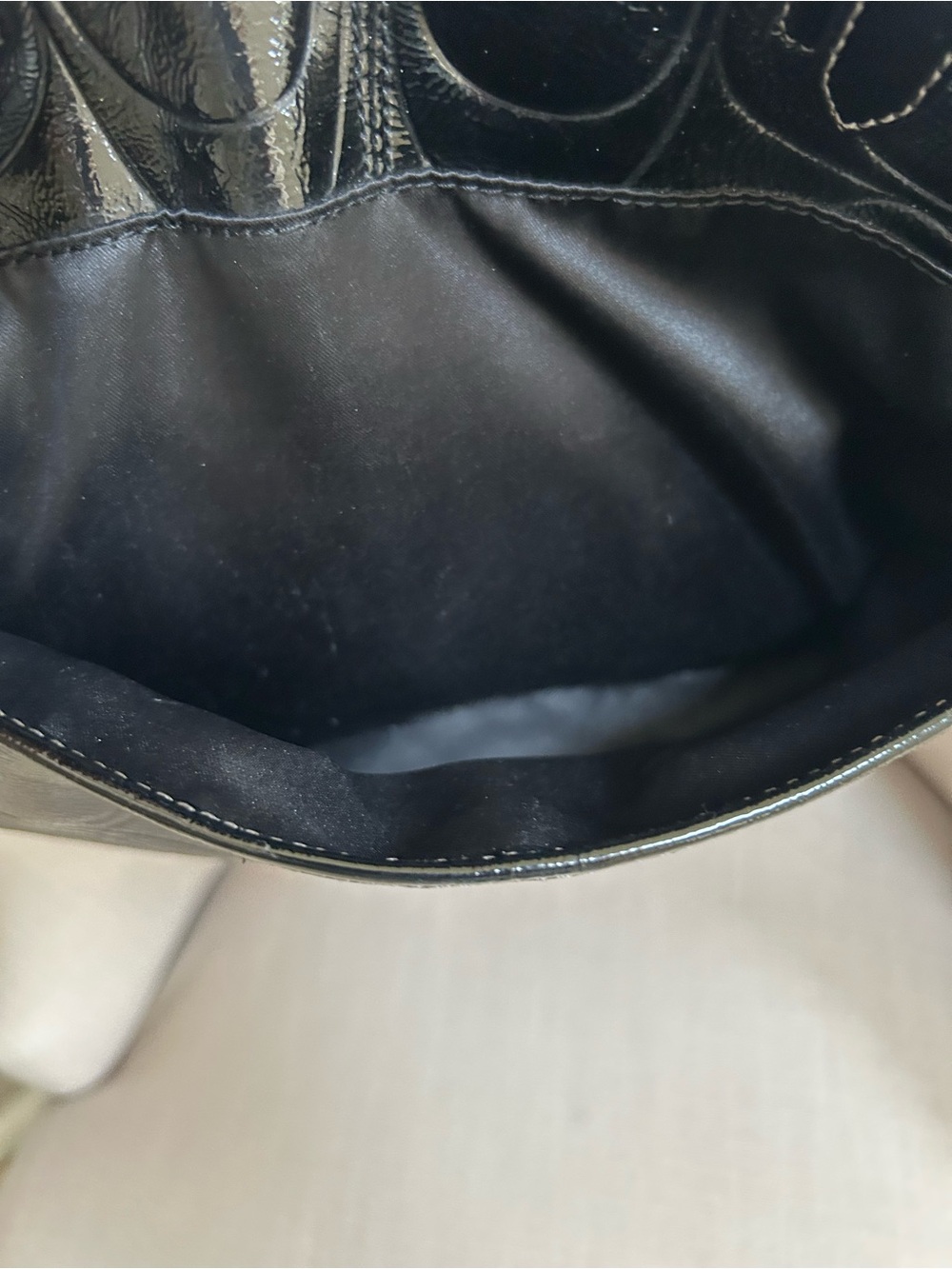 Coach Black Patent Signature Embossed Shoulder Bag - Picture 10 of 11